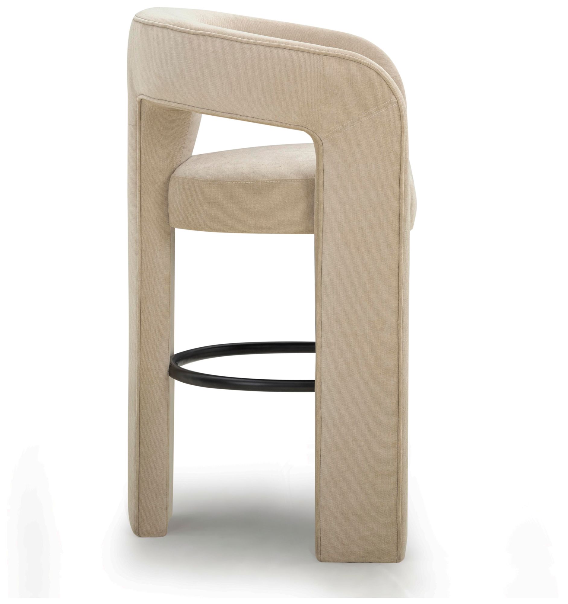 Image 3 Malone Taupe Perfomance Fabric Bar Stool more views