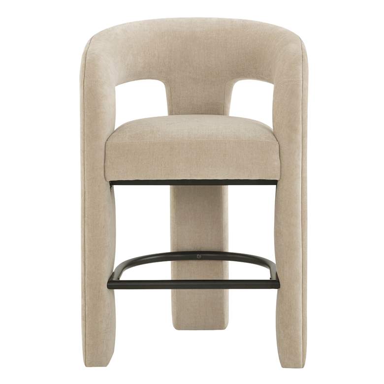 Image 1 Malone Taupe Performance Chenille Stool