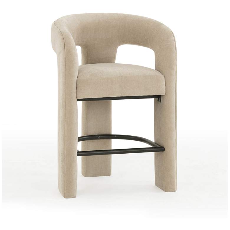 Image 2 Malone Taupe Performance Chenille Stool more views