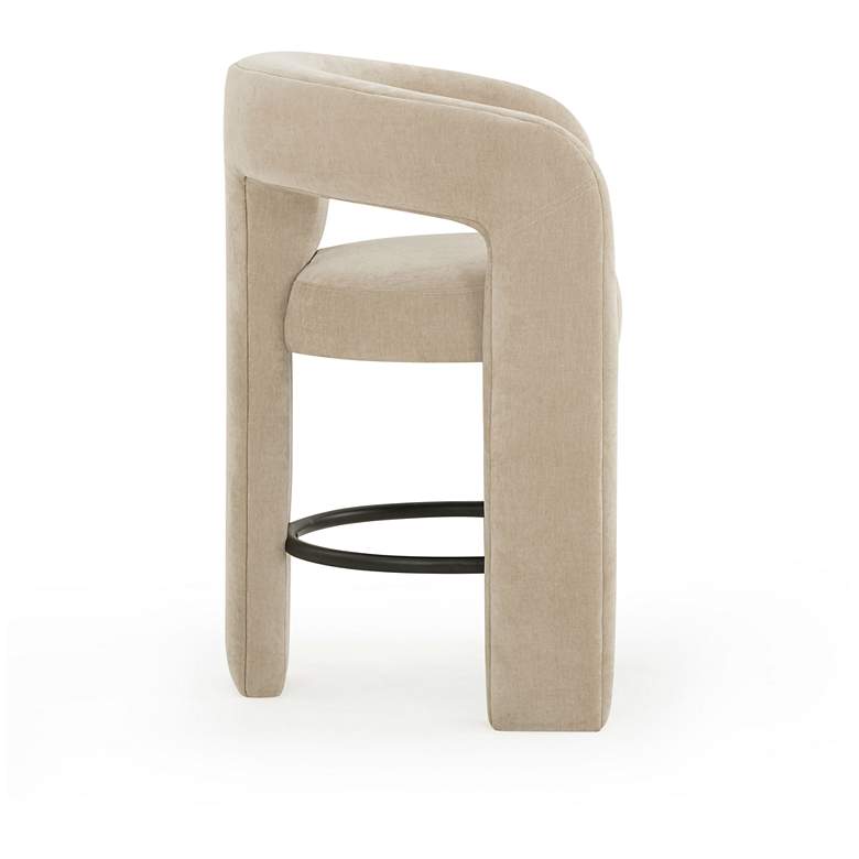 Image 4 Malone Taupe Performance Chenille Stool more views