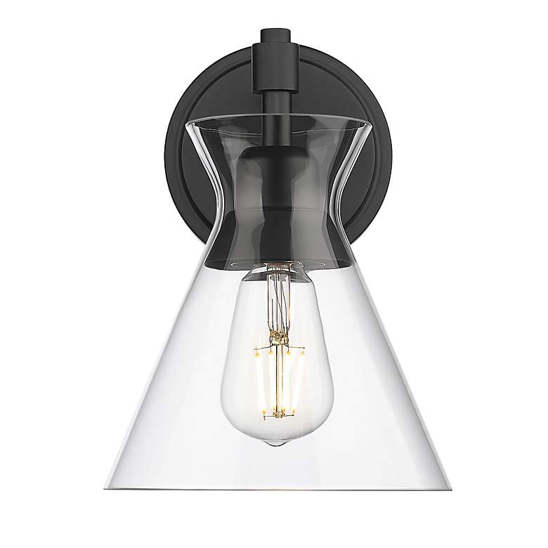 Image 3 Malta 10" High Matte Black Wall Sconce more views