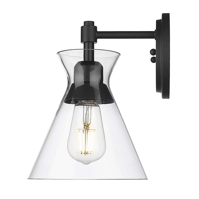 Image 4 Malta 10" High Matte Black Wall Sconce more views
