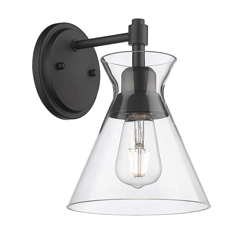 Image 5 Malta 10" High Matte Black Wall Sconce more views