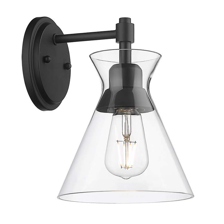 Image 6 Malta 10" High Matte Black Wall Sconce more views