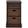 Malta 16"W Dark Brown Wood 1-Drawer End Table with 2 Baskets