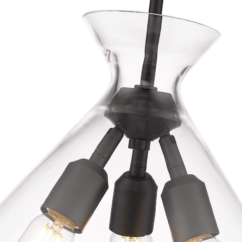 Image 6 Malta 18" Wide Matte Black 3-Light Pendant With Clear Glass more views