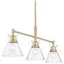 Malta 34" Wide Linear Pendant in Brushed Champagne Bronze with Clear G