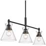 Malta 34" Wide Linear Pendant in Matte Black with Clear Glass