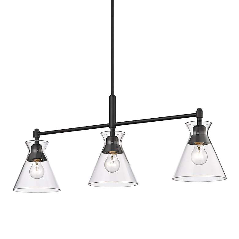 Image 6 Malta 34" Wide Matte Black 3-Light Linear Pendant Light more views