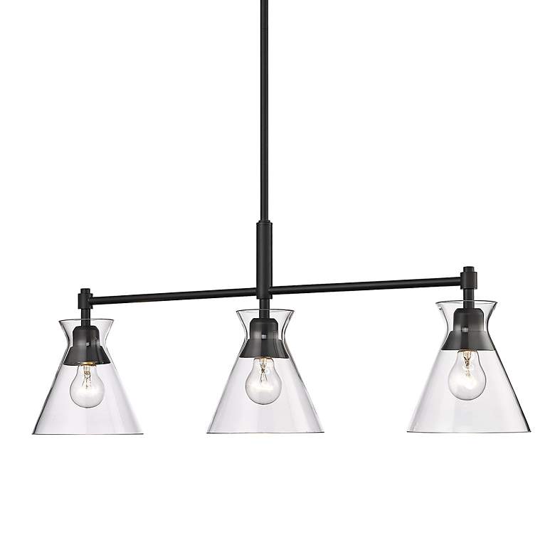 Image 7 Malta 34" Wide Matte Black 3-Light Linear Pendant Light more views