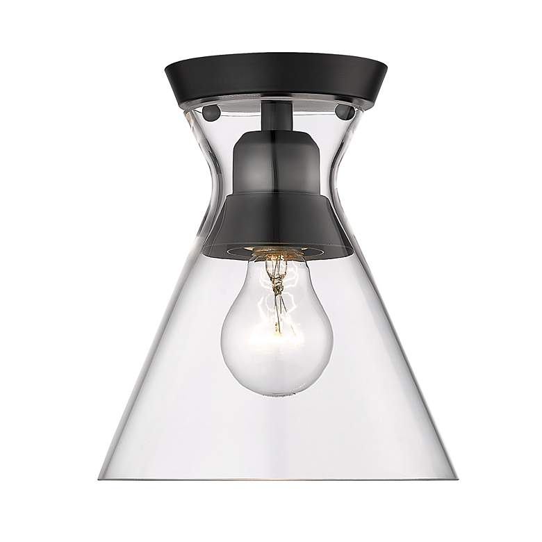 Image 3 Malta 7 1/8" Wide Flush Mount in Matte Black with Clear Glass more views