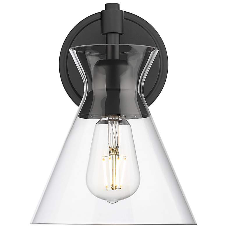 Image 3 Malta 7 1/4" Wide Matte Black 1-Light Wall Sconce with Clear Glass more views