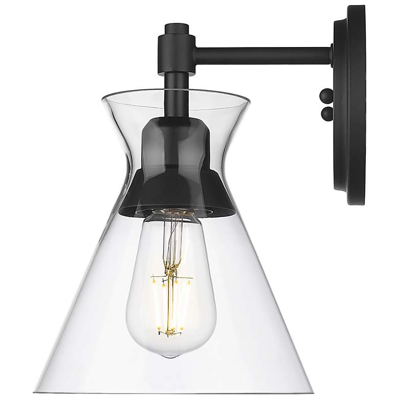 Image 4 Malta 7 1/4" Wide Matte Black 1-Light Wall Sconce with Clear Glass more views