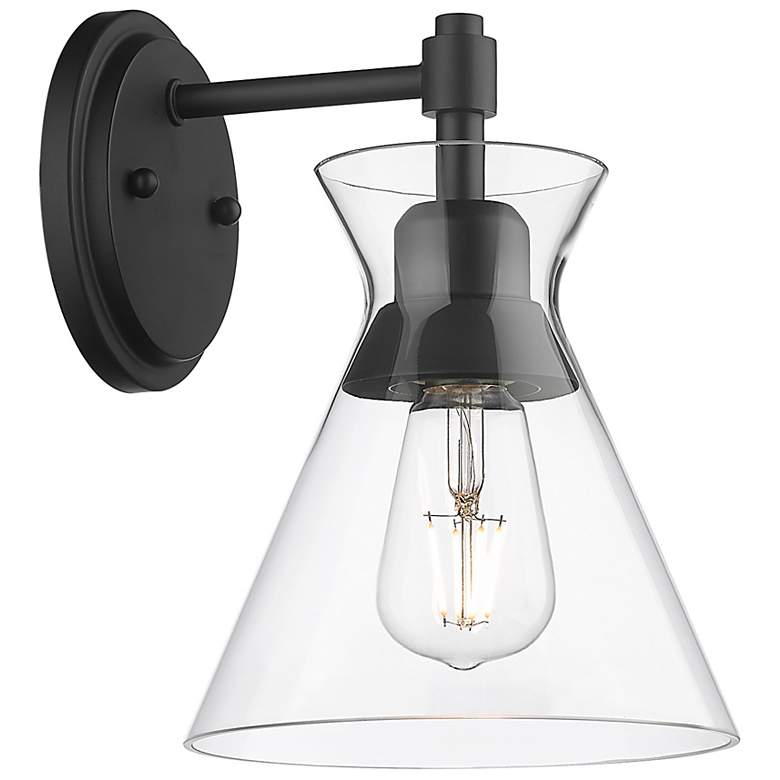 Image 6 Malta 7 1/4" Wide Matte Black 1-Light Wall Sconce with Clear Glass more views