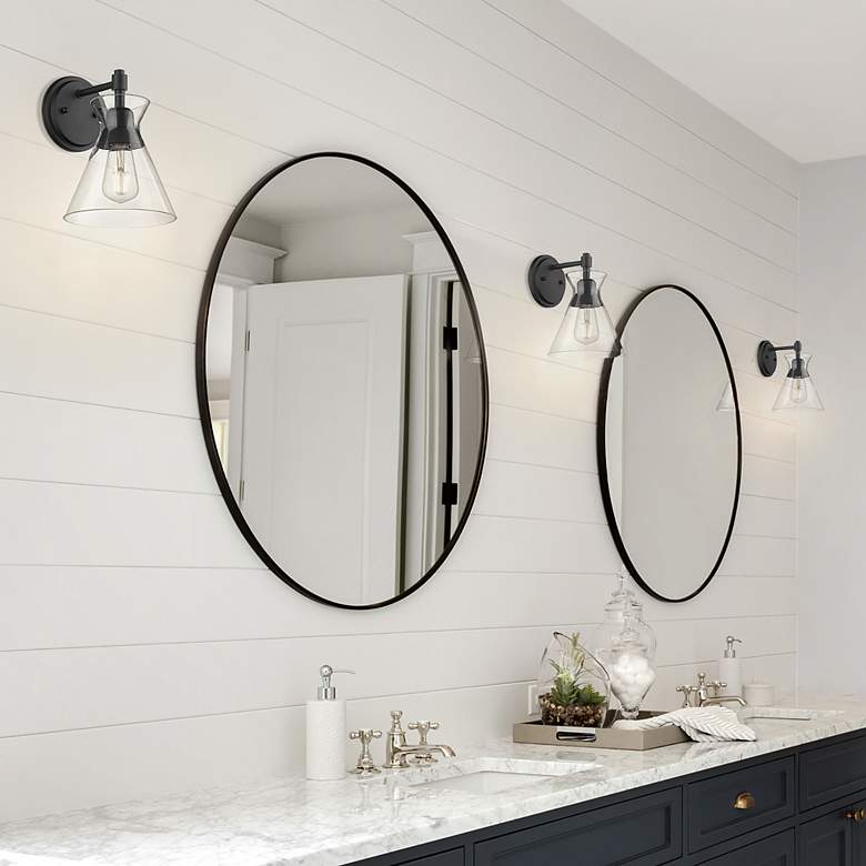 Image 7 Malta 7 1/4" Wide Matte Black 1-Light Wall Sconce with Clear Glass more views
