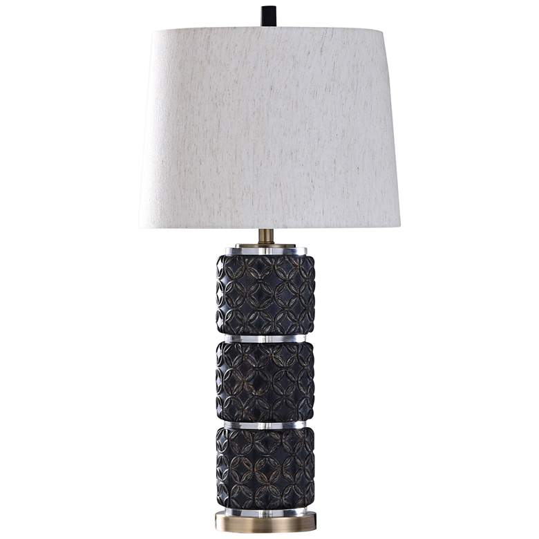 Image 1 Malta Black Diamond 33" High Modern Stacked Column Table Lamp