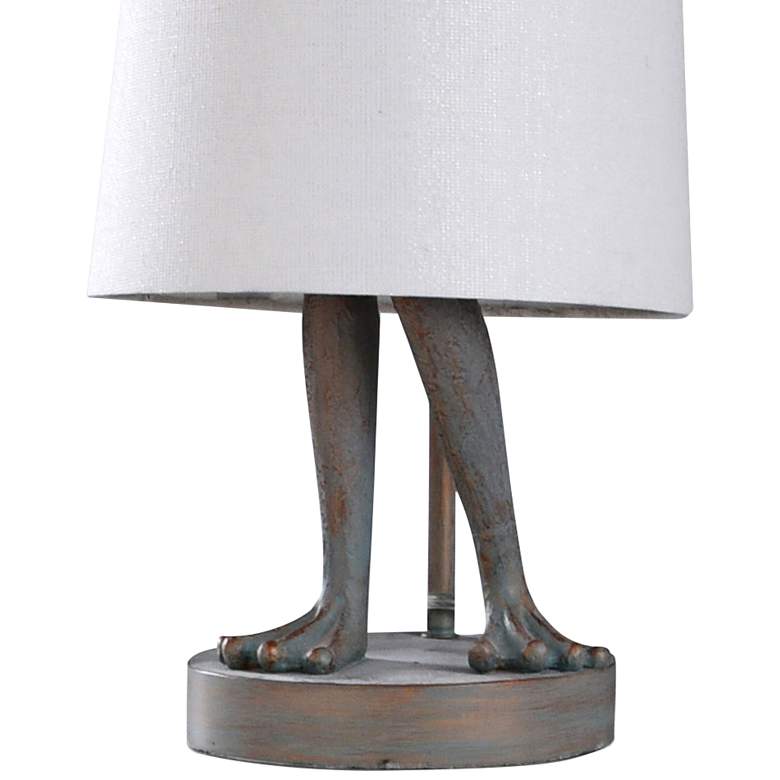 Image 3 Malta Dark Sage and Aged Copper Frog Accent Table Lamp more views
