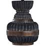 Malta Ribbed Faded Ebony and Bronze Metal Vase Table Lamp