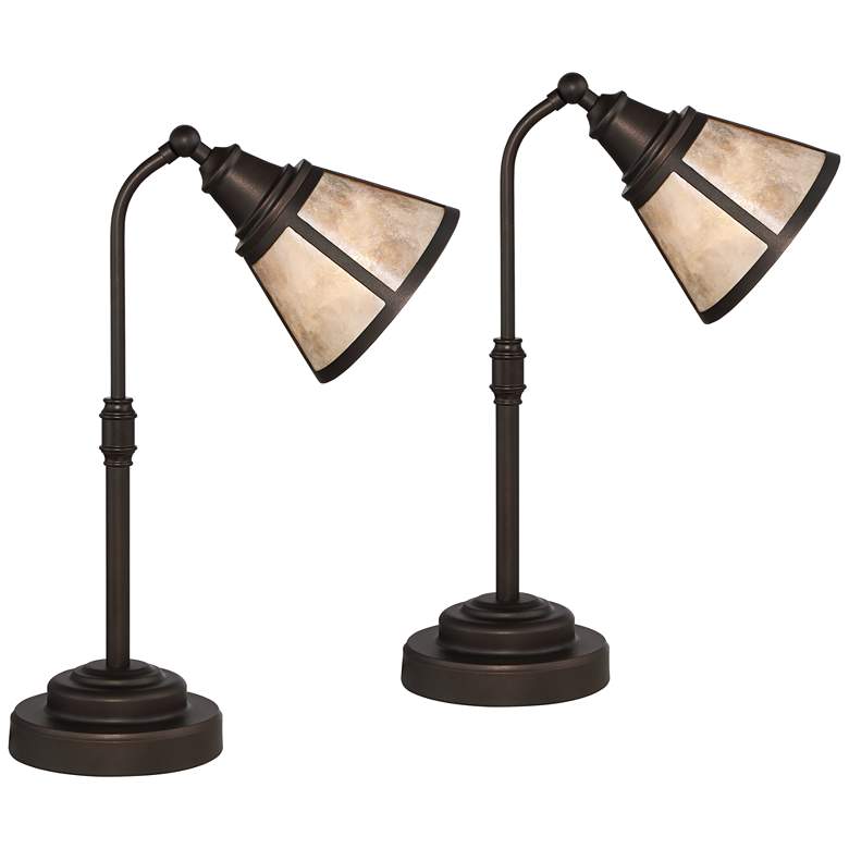 Image 2 Malta Satin Bronze Adjustable Desk Lamps Set of 2