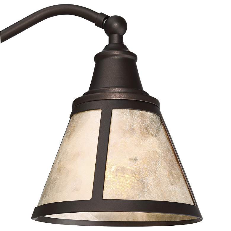 Image 3 Malta Satin Bronze Desk Lamp with Mica Shade and USB Dimmer more views