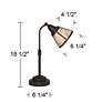 Malta Satin Bronze Desk Lamp with Mica Shade and USB Dimmer