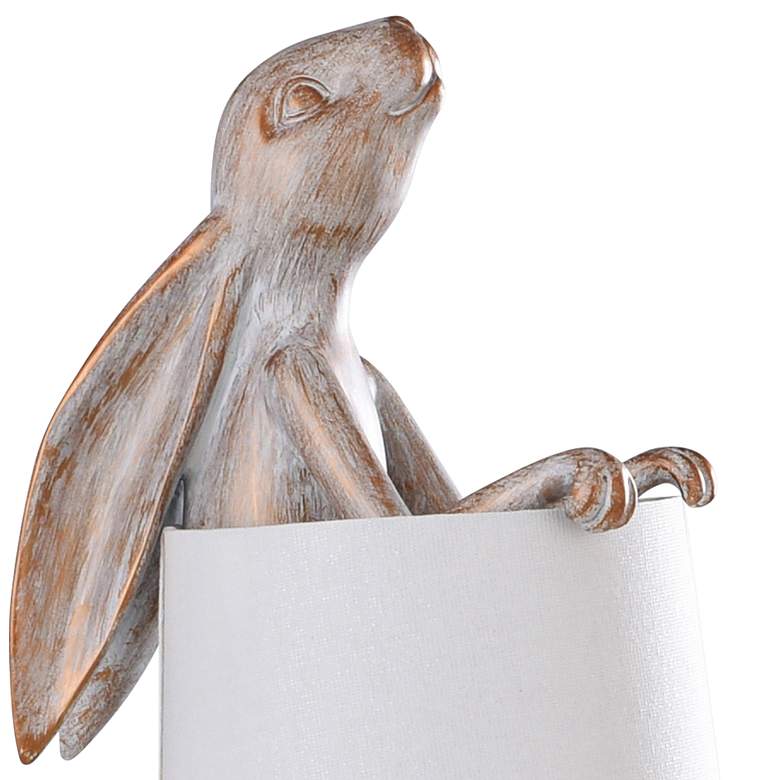 Malta White Light Copper Standing Rabbit Accent Table Lamp more views