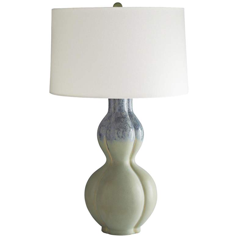 Image 1 Malva Tall Pistachio and Denim Reactive Glaze Table Lamp