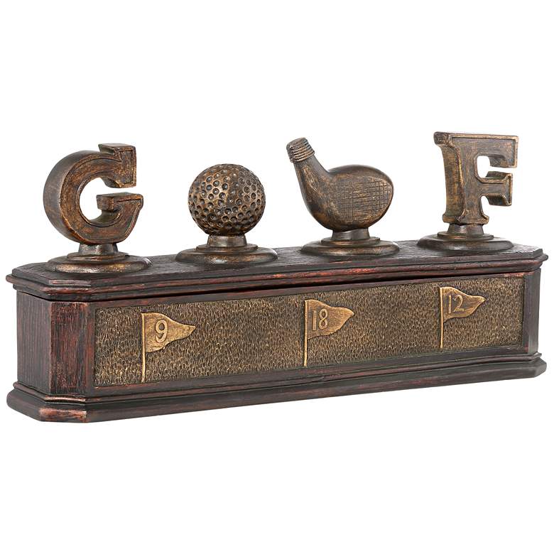 Image 1 Malvern 12 inch Wide Bronze Decorative Golf Box