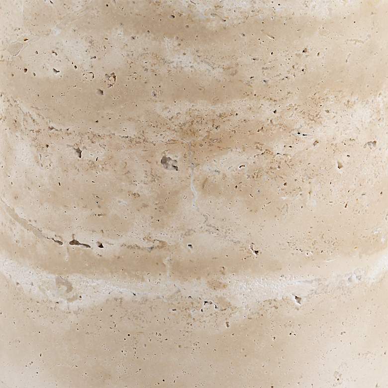 Image 5 Malya 14"W Natural Travertine and Brass Round Accent Table more views
