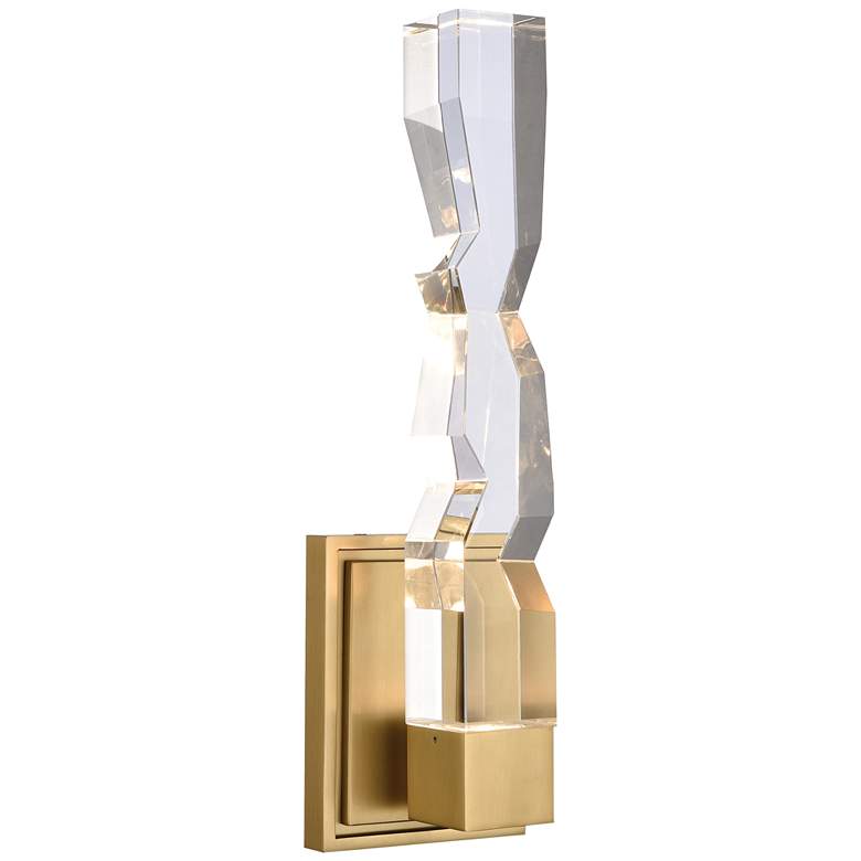 Image 1 Mamadim LED 3CCT 1-Light 2"x2" Carved Crystal Aged Brass Wall Sco