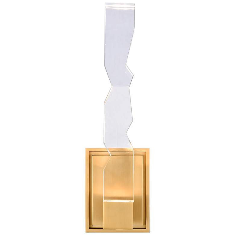 Image 2 Mamadim LED 3CCT 1-Light 2"x2" Carved Crystal Aged Brass Wall Sco more views