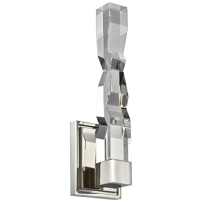 Image 1 Mamadim LED 3CCT 1-Light 2"x2" Carved Crystal Polished Nickel Wal