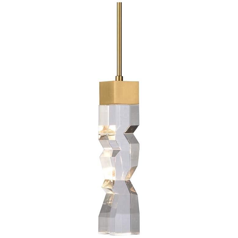 Image 1 Mamadim LED 3CCT 1-Light 3"x3" Carved Crystal Aged Brass Mini-Pen