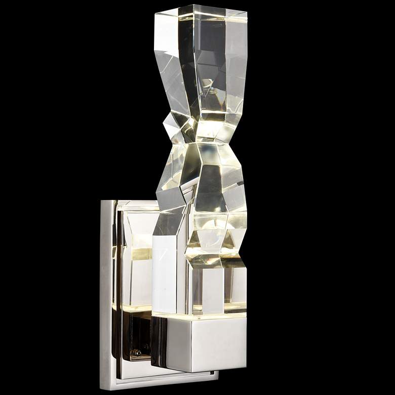Image 1 Mamadim LED 3CCT 1-Light 3"x3" Carved Crystal Polished Nickel Wal