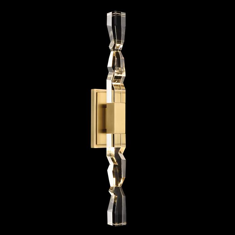 Image 1 Mamadim LED 3CCT 2-Light 2"x2" Carved Crystals Aged Brass Duo Wal