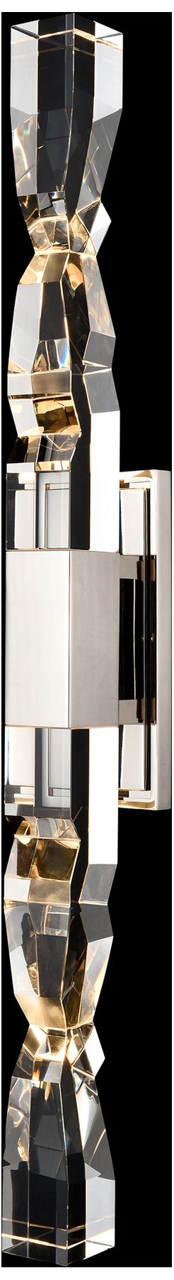 Image 4 Mamadim LED 3CCT 2-Light 2"x2" Carved Crystals Nickel Duo Wall Sc more views