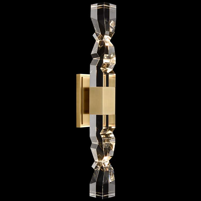 Image 1 Mamadim LED 3CCT 2-Light 3"x3" Carved Crystals Aged Brass Duo Wal