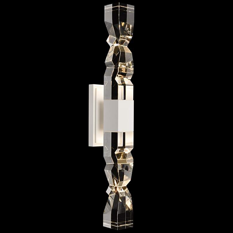 Image 1 Mamadim LED 3CCT 2-Light 3"x3" Carved Crystals Matte White Duo Wa
