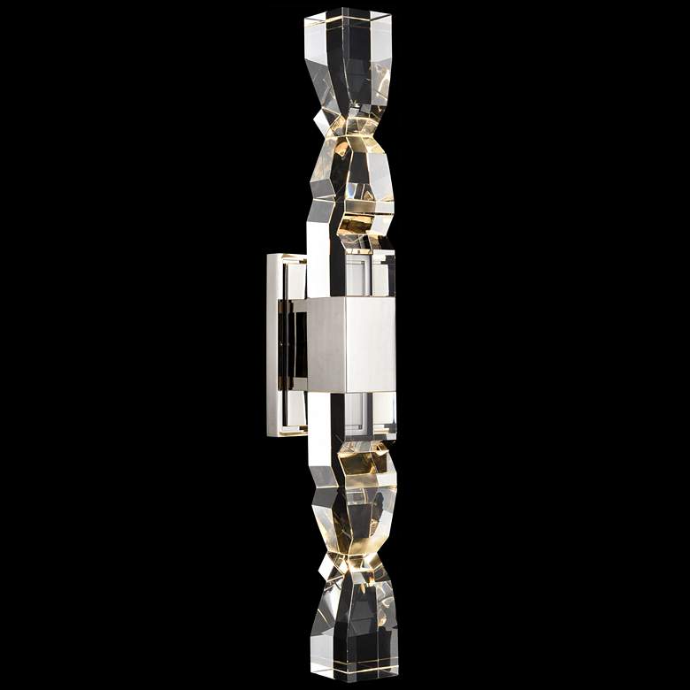 Image 1 Mamadim LED 3CCT 2-Light 3"x3" Carved Crystals Nickel Duo Wall Sc