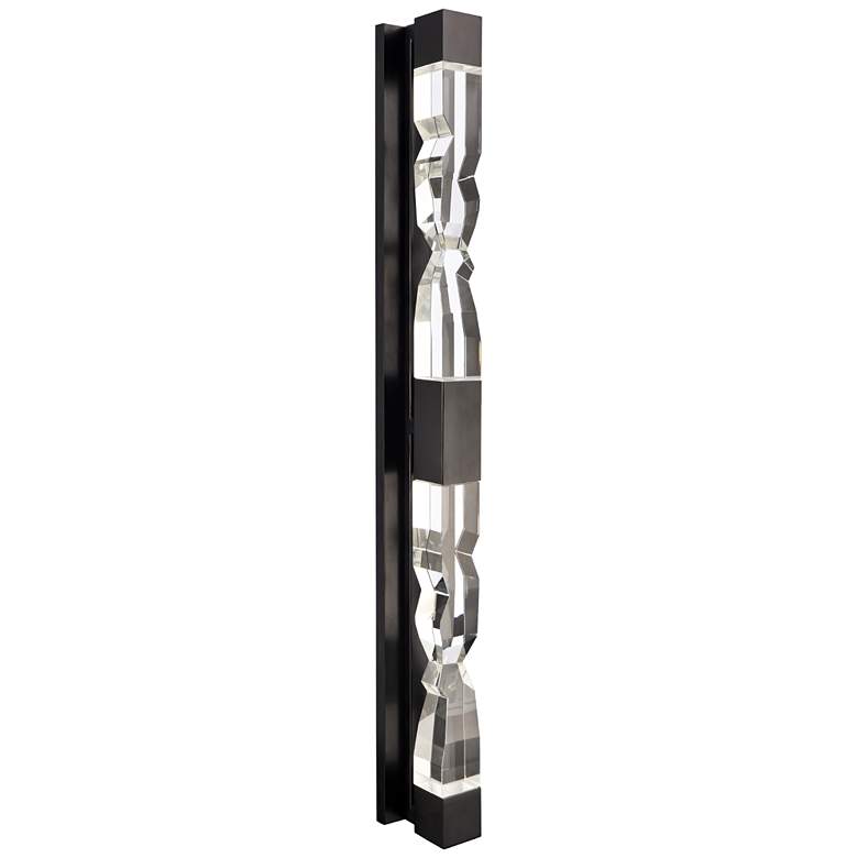 Image 1 Mamadim LED 3CCT 4-Light 36" 2"x2" Carved Crystals Black Lin