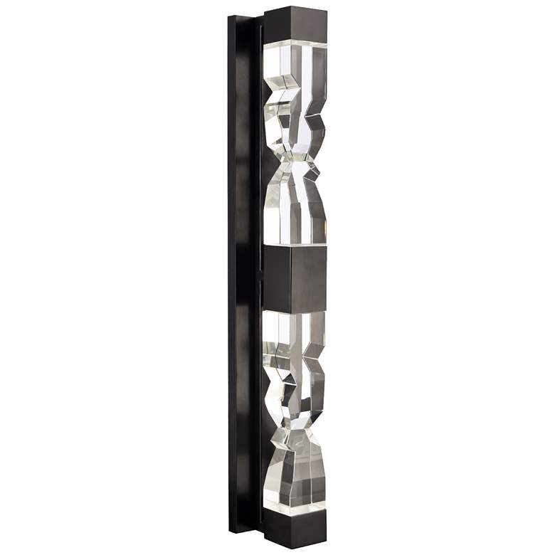 Image 1 Mamadim LED 3CCT 4-Light 36" 3"x3" Carved Crystals Black Lin