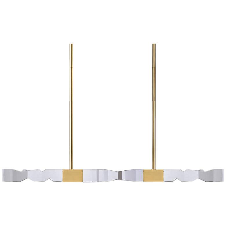 Image 1 Mamadim LED 3CCT 4-Light 49" 2"x2" Carved Crystals Brass Lin