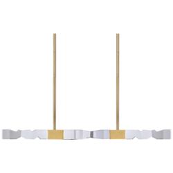 Mamadim LED 3CCT 4-Light 49" 2"x2" Carved Crystals Brass Lin