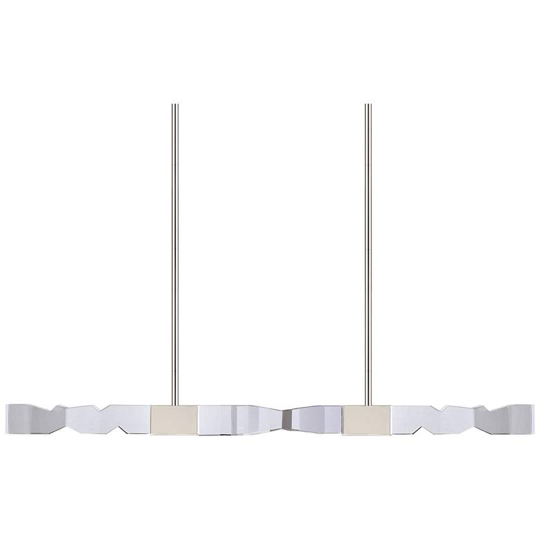 Image 1 Mamadim LED 3CCT 4-Light 49" 2"x2" Carved Crystals Nickel Li
