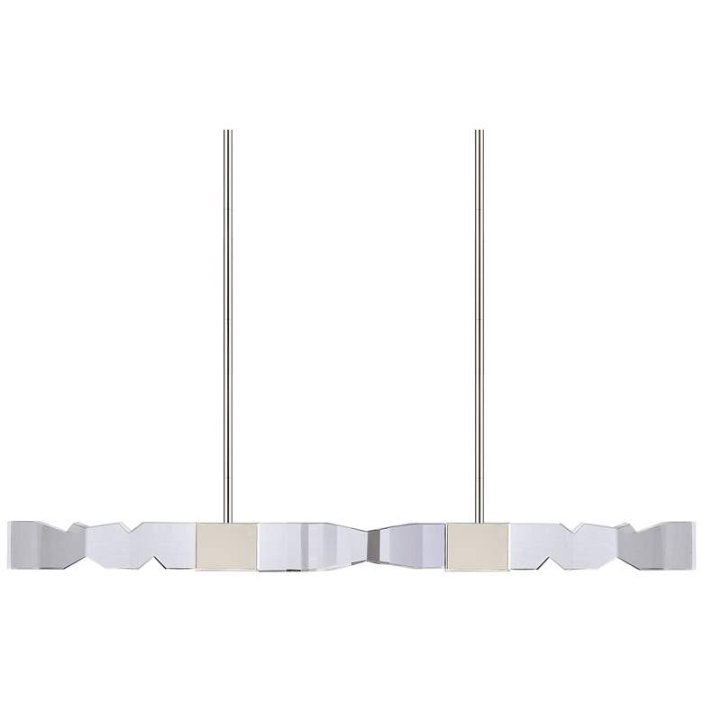 Image 1 Mamadim LED 3CCT 4-Light 49" 3"x3" Carved Crystals Nickel Li