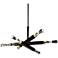 Mamadim LED 3CCT 6-Light 48" 3"x3" Carved Crystals Black Cha