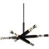 Mamadim LED 3CCT 6-Light 48" 3"x3" Carved Crystals Black Cha