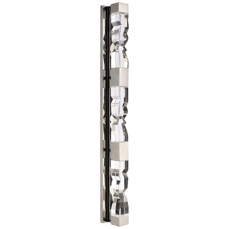 Image 1 Mamadim LED 3CCT 6-Light 54" 2"x2" Carved Crystals Nickel Li