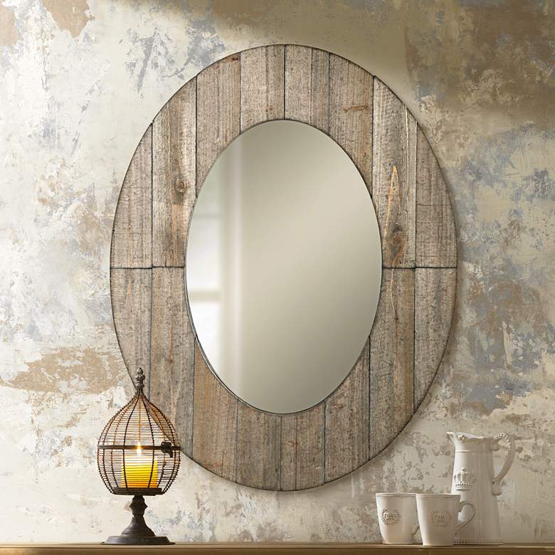 Image 1 Mammoth 28" x 35 1/2" Oval Wall Mirror