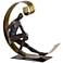 Man Relaxing In Semi Circle 9 1/2"H Copper and Gold Statue